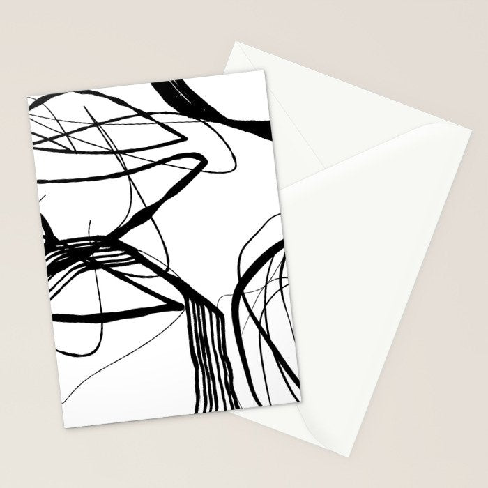 Flowing Ink Dynamics Black And White Stationery Card Gallery Image 2