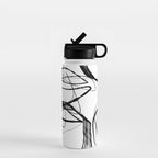 Flowing Ink Dynamics Black And White Water Bottle Gallery Image 1