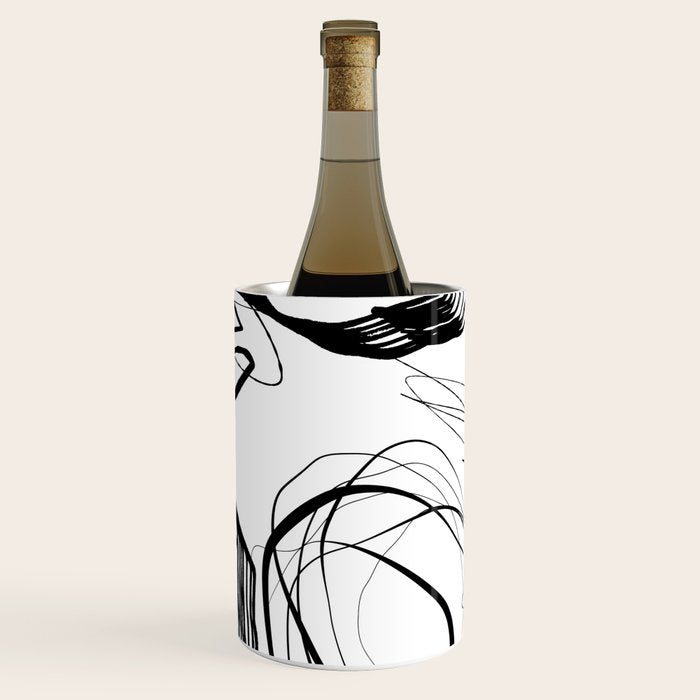 Flowing Ink Dynamics Black And White Wine Chiller Gallery Image 3