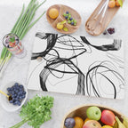 Flowing Ink Dynamics Black And White Cutting Board Gallery Image 2