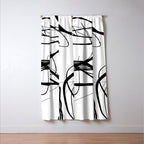 Flowing Ink Dynamics Black And White Window Curtain Gallery Image 3