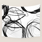 Flowing Ink Dynamics Black And White Wall Tapestry Gallery Image 4