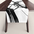 Flowing Ink Dynamics Black And White Table Runner Gallery Image 1