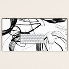 Flowing Ink Dynamics Black And White Desk Mat Gallery Image 1