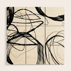 Flowing Ink Dynamics Black And White Wood Wall Art Gallery Image 1