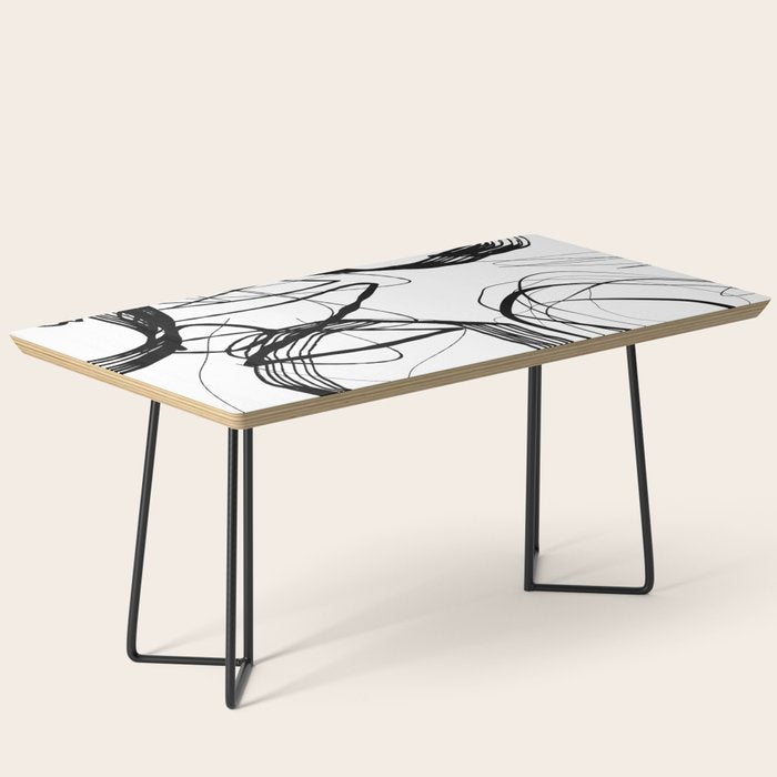 Flowing Ink Dynamics Black And White Coffee Table Gallery Image 1