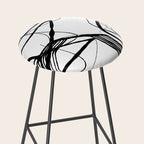 Flowing Ink Dynamics Black And White Stool Gallery Image 2