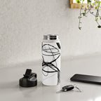 Flowing Ink Dynamics Black And White Water Bottle Gallery Image 4