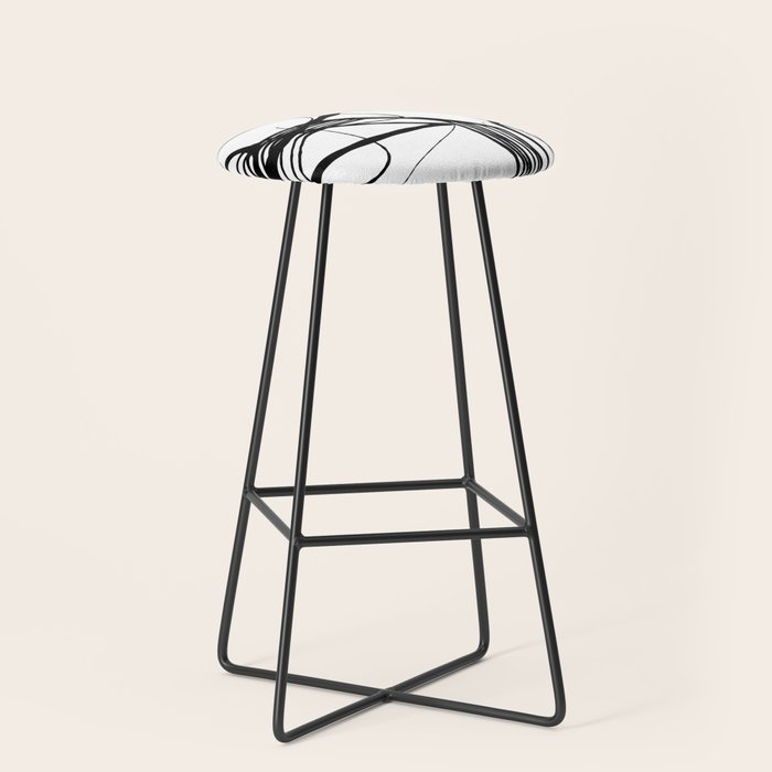 Flowing Ink Dynamics Black And White Stool Gallery Image 1