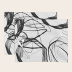 Flowing Ink Dynamics Black And White Placemat Gallery Image 1