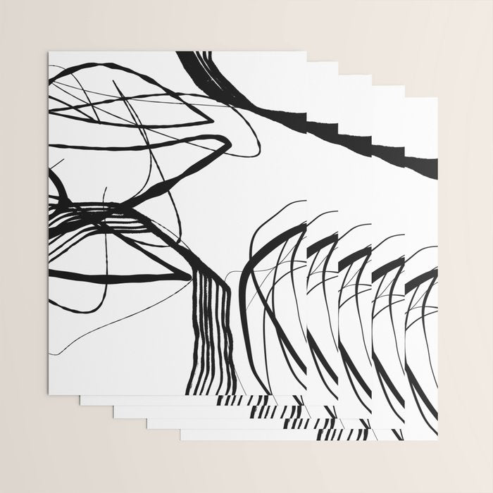Flowing Ink Dynamics Black And White Wrapping Paper Gallery Image 3