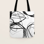 Flowing Ink Dynamics Black And White Tote Bag Gallery Image 1