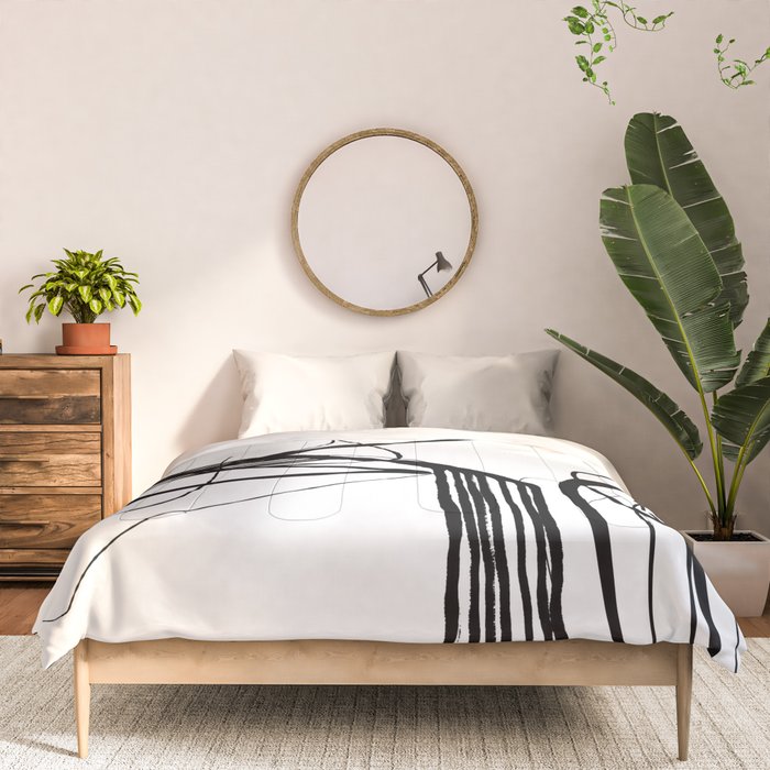 Flowing Ink Dynamics Black And White Comforter Gallery Image 3