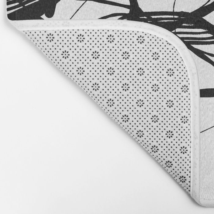 Flowing Ink Dynamics Black And White Bath Mat Gallery Image 2