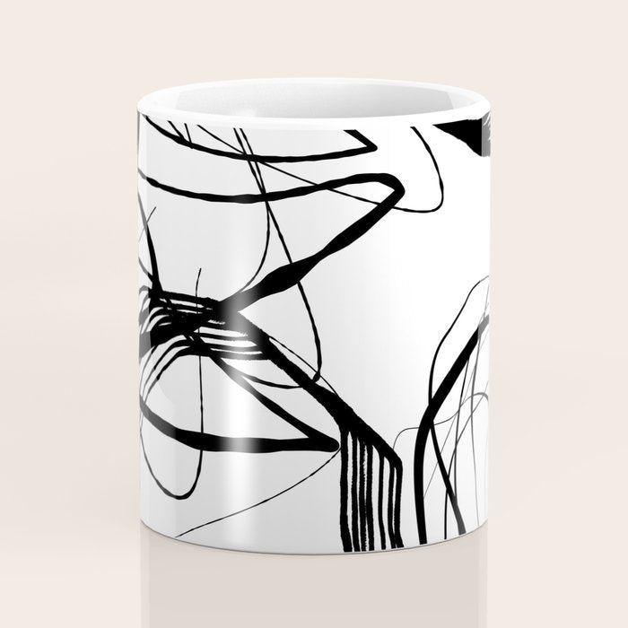 Flowing Ink Dynamics Black And White Coffee Mug Gallery Image 4