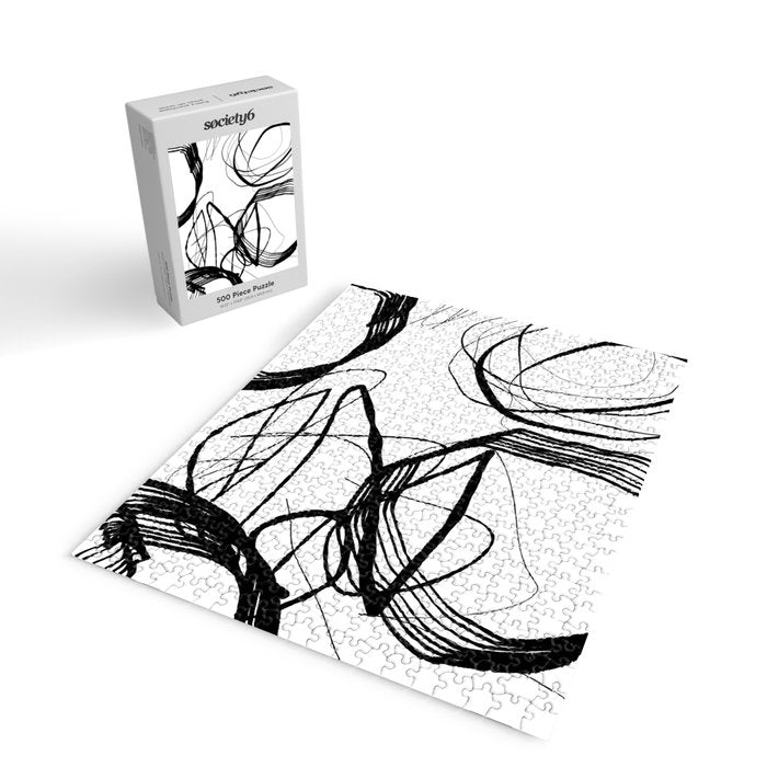 Flowing Ink Dynamics Black And White Jigsaw Puzzle Gallery Image 2