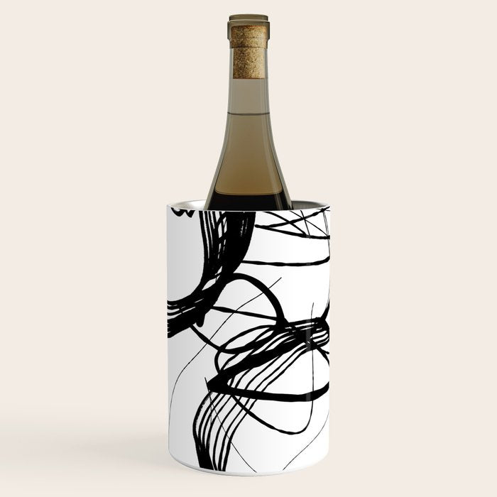 Flowing Ink Dynamics Black And White Wine Chiller Gallery Image 2
