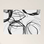 Flowing Ink Dynamics Black And White Welcome Mat Gallery Image 1