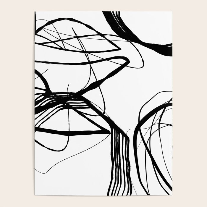 Flowing Ink Dynamics Black And White Poster Gallery Image 4