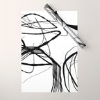Flowing Ink Dynamics Black And White Wrapping Paper Gallery Image 1