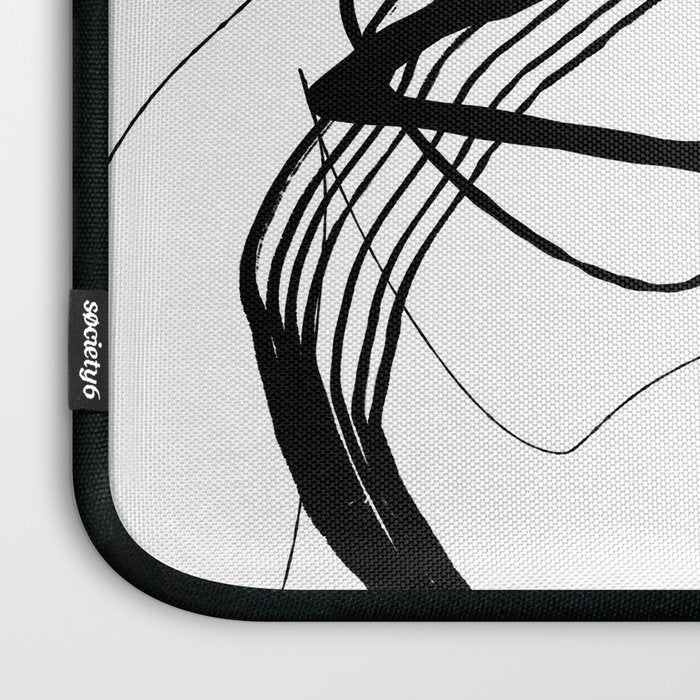 Flowing Ink Dynamics Black And White Laptop Sleeve Gallery Image 3