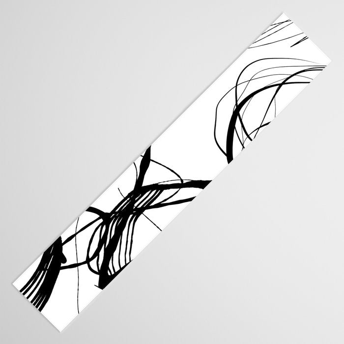 Flowing Ink Dynamics Black And White Table Runner Gallery Image 3