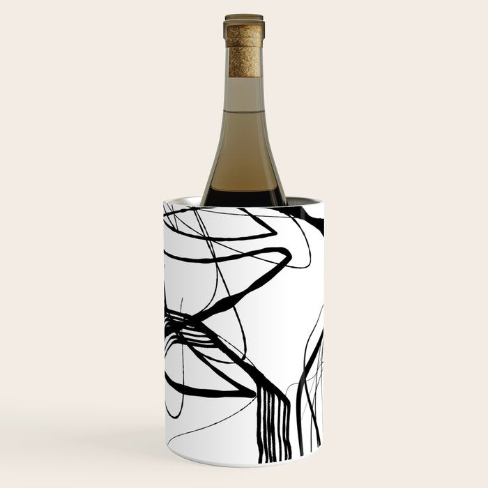 Flowing Ink Dynamics Black And White Wine Chiller Gallery Image 1