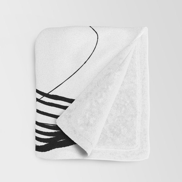 Flowing Ink Dynamics Black And White Throw Blanket Gallery Image 3