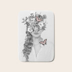 woman with flowers and butterflies 9a Bath Mat Gallery Image 1