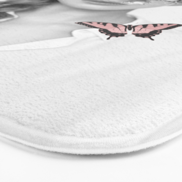 woman with flowers and butterflies 9a Bath Mat Gallery Image 3