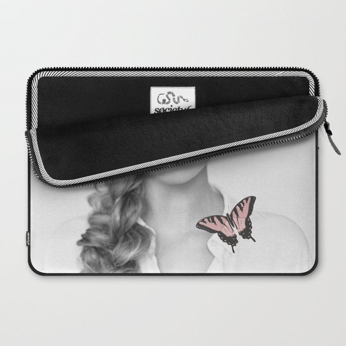 woman with flowers and butterflies 9a Laptop Sleeve Gallery Image 2