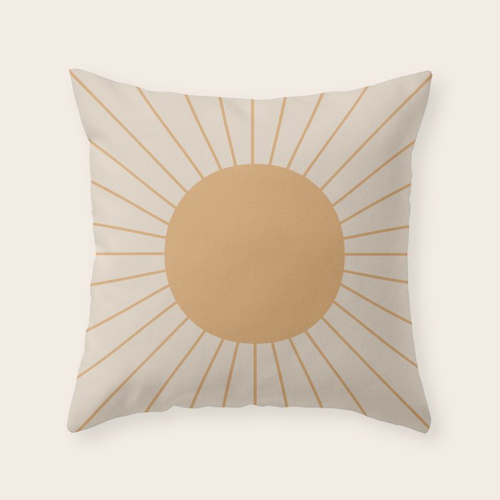 Minimal Sunrays Throw Pillow Gallery Image 1