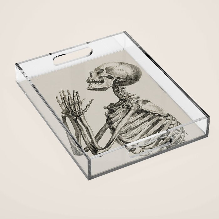 William Cheselden, Osteographia (The Anatomy of Bones), London, 1733 Praying Skeleton Acrylic Tray Gallery Image 1