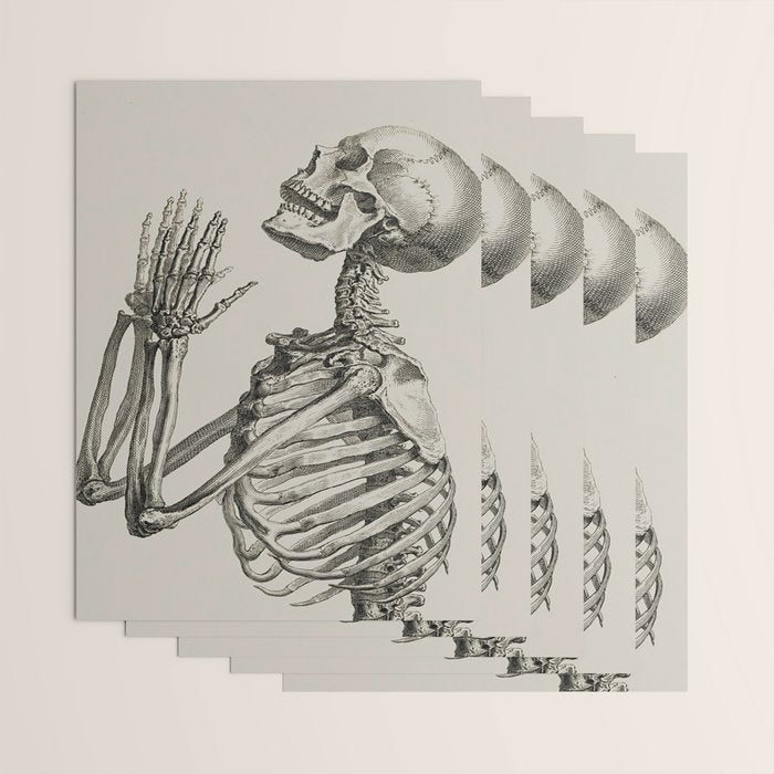 William Cheselden, Osteographia (The Anatomy of Bones), London, 1733 Praying Skeleton Wrapping Paper Gallery Image 3