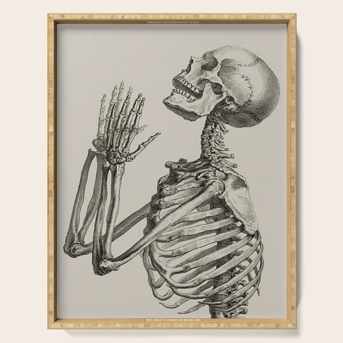 William Cheselden, Osteographia (The Anatomy of Bones), London, 1733 Praying Skeleton Serving Tray Gallery Image 1