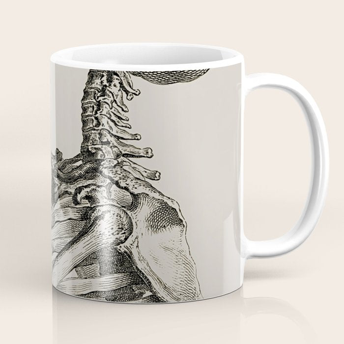 William Cheselden, Osteographia (The Anatomy of Bones), London, 1733 Praying Skeleton Coffee Mug Gallery Image 1