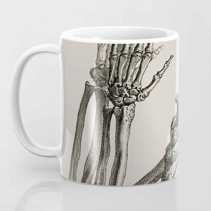 William Cheselden, Osteographia (The Anatomy of Bones), London, 1733 Praying Skeleton Coffee Mug Gallery Image 3
