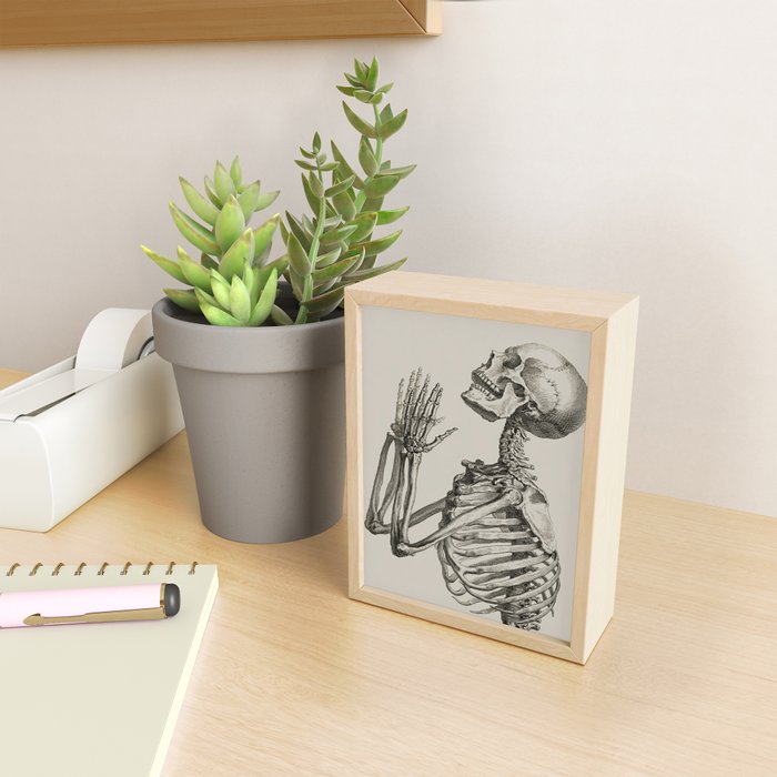 William Cheselden, Osteographia (The Anatomy of Bones), London, 1733 Praying Skeleton Mini Art Print Gallery Image 2