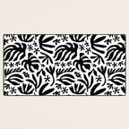 Black and white tropical summer nature pattern Desk Mat Gallery Image 3