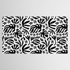 Black and white tropical summer nature pattern Tablecloth Gallery Image 2