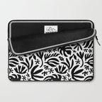 Black and white tropical summer nature pattern Laptop Sleeve Gallery Image 2