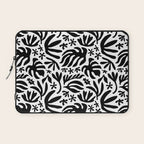 Black and white tropical summer nature pattern Laptop Sleeve Gallery Image 1
