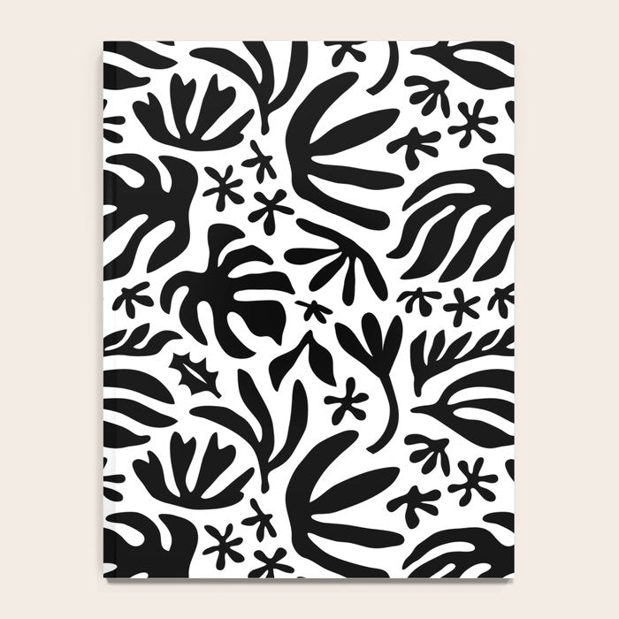 Black and white tropical summer nature pattern Notebook Gallery Image 4