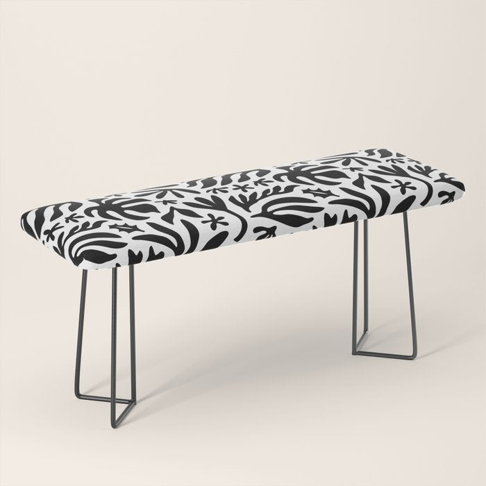 Black and white tropical summer nature pattern Bench Gallery Image 1
