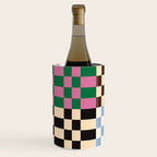 Retro 70s Colorful Patchwork Checkerboard Wine Chiller Gallery Image 2