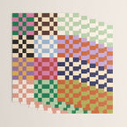 Retro 70s Colorful Patchwork Checkerboard Wrapping Paper Gallery Image 3