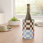 Retro 70s Colorful Patchwork Checkerboard Wine Chiller Gallery Image 4