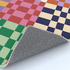 Retro 70s Colorful Patchwork Checkerboard Rug Gallery Image 4
