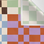Retro 70s Colorful Patchwork Checkerboard Wall Tapestry Gallery Image 3