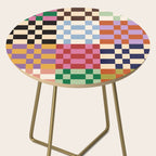 Retro 70s Colorful Patchwork Checkerboard Side Table Gallery Image 2